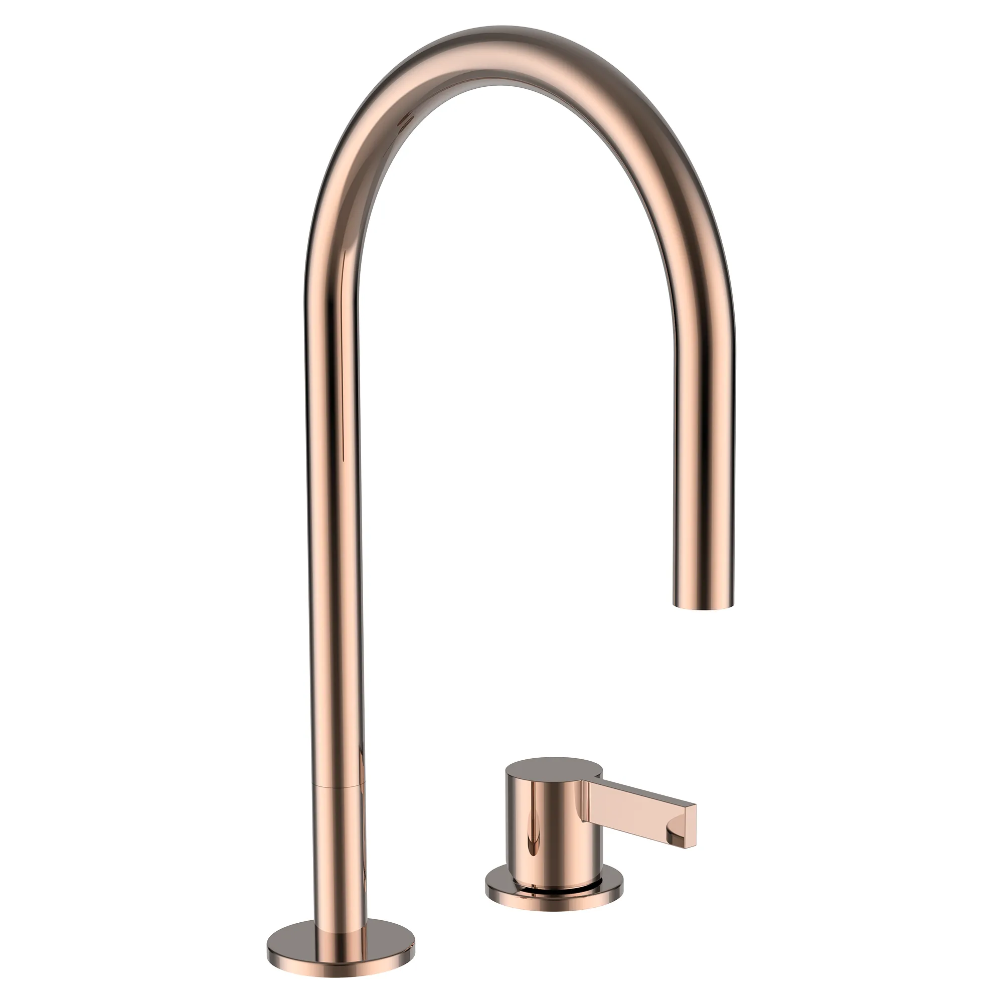 2-Loch-Waschtischmischer Kartell Schwenkauslauf Ausladung 166 mm ohne Ablaufventil PVD Roségold