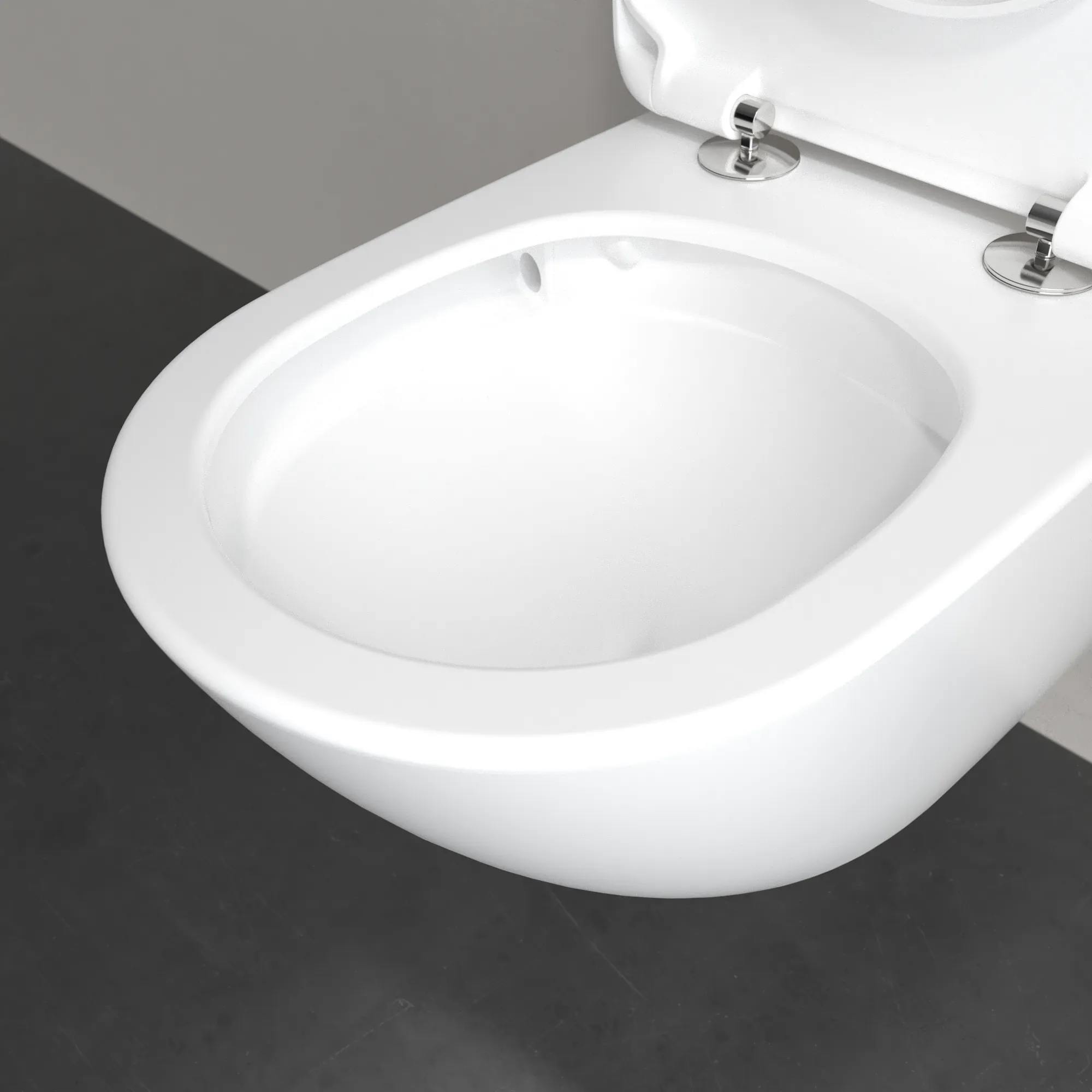 Villeroy & Boch Tiefspül-WC Antao 4674T0, spülrandlos, wandhängend, Stone White CeramicPlus, 370x560 mm, Höhe 355 mm, TwistFlush-Technologie Villeroy & Boch Tiefspül-WC Antao 4674T0, spülrandlos, wandhängend, Stone White CeramicPlus, 370x560 mm, Höhe 355 mm, TwistFlush-Technologie