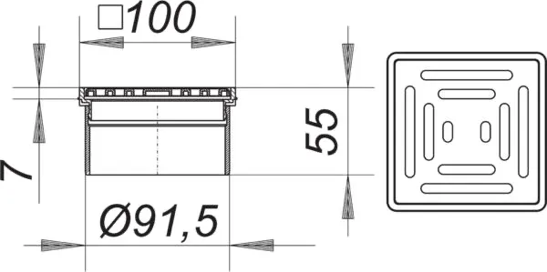 Aufsatz VE 10, 100 x 100 mm