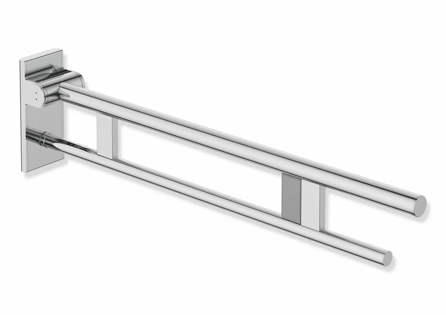 HEWI Stützklappgriff Duo Design A, Edelstahl verchromt, Ausladung 850 mm