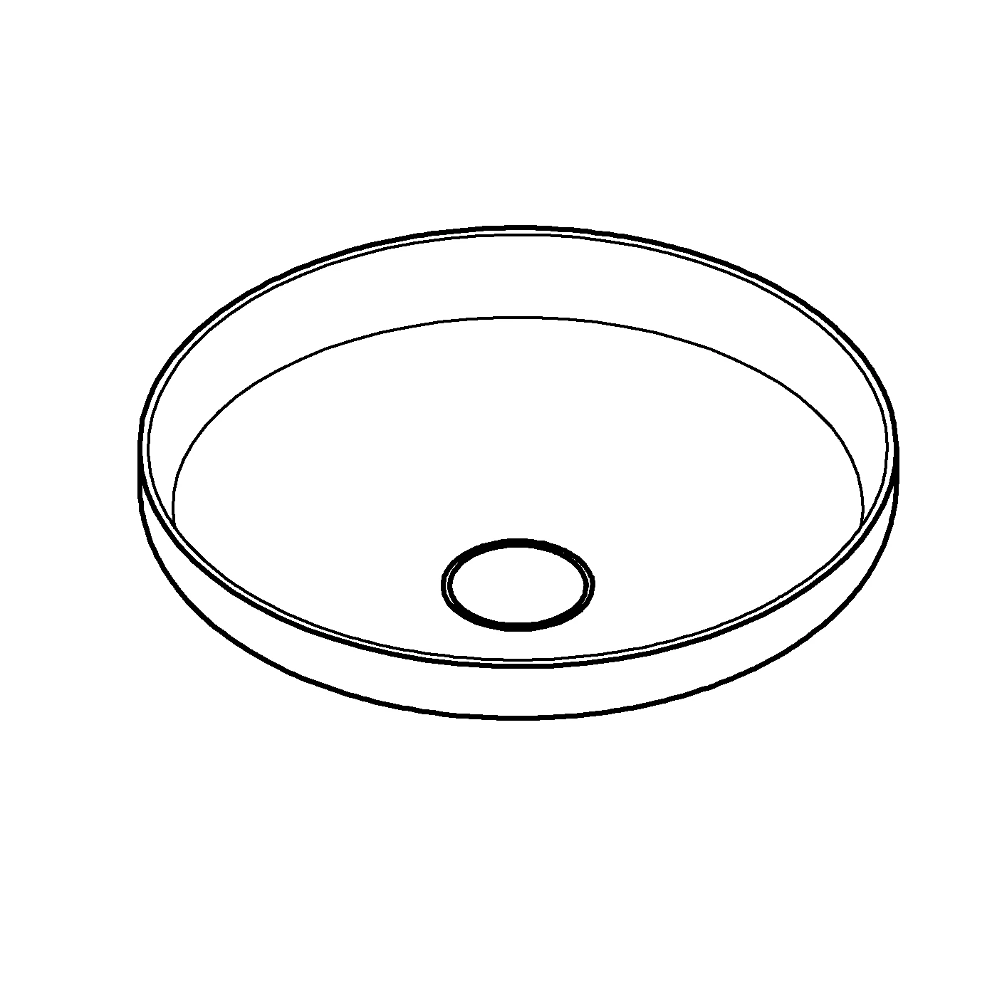 Aufsatzschale Airio 39958, rund, 450 x 450 mm, ohne Hahnloch, ohne Überlauf, alpinweiss