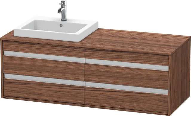 Duravit Waschtischunterschrank wandhängend „Ketho“ 140 × 49,6 × 55 cm Nussbaum Dunkel Duravit Waschtischunterschrank wandhängend „Ketho“ 140 × 49,6 × 55 cm Nussbaum Dunkel