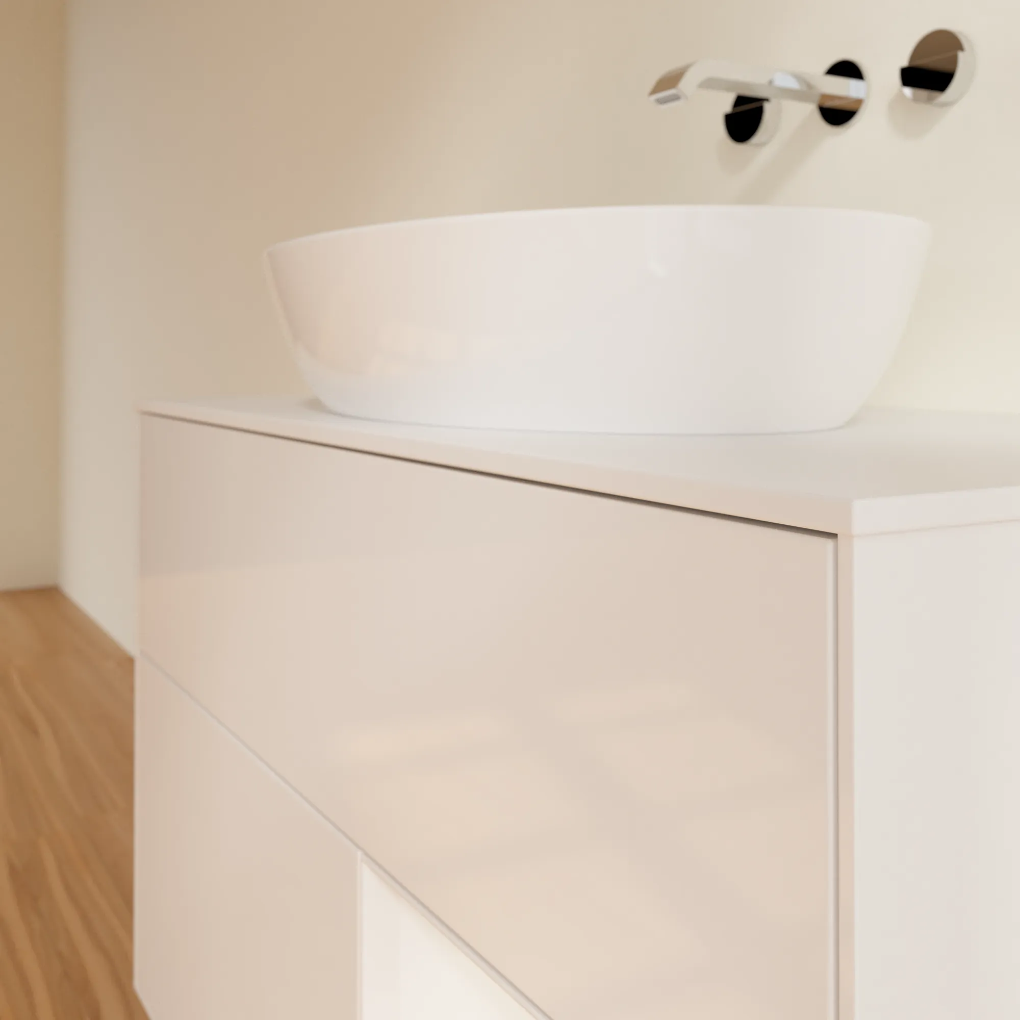 Villeroy & Boch Finion FA2 Waschbeckenunterschrank Glossy White Lacquer / Glass White Matt