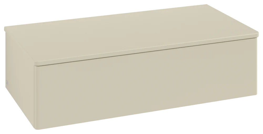 Villeroy & Boch Sideboard Antao K40, 1000x268x500 mm, Silk Grey Matt Lacquer, 1 Auszug mit Anti-Rutschboden und Beleuchtung, Wandmontage