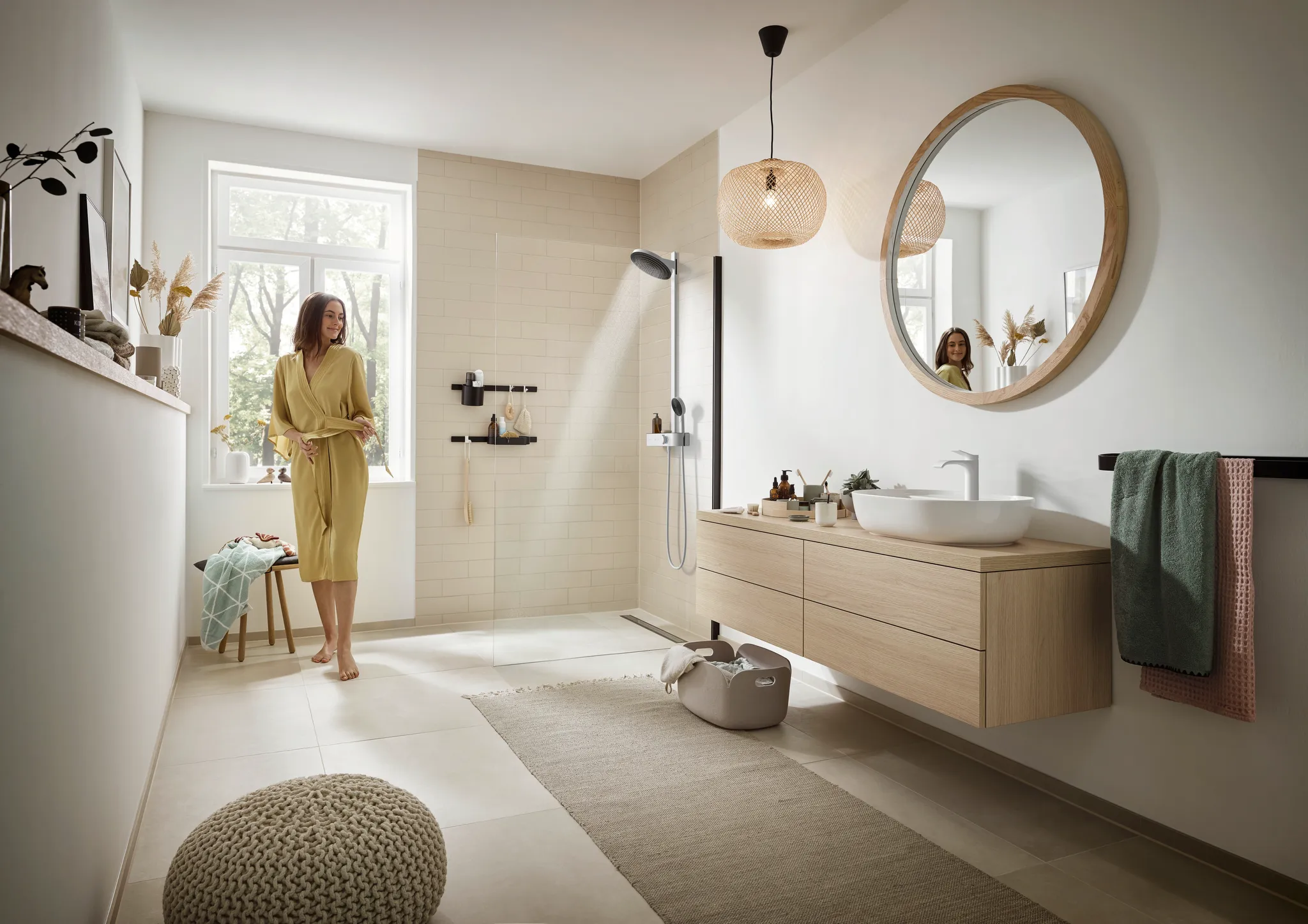 Showerpipe Pulsify 260 2jet EcoSmart mit Brausethermostat Aufputz chrom
