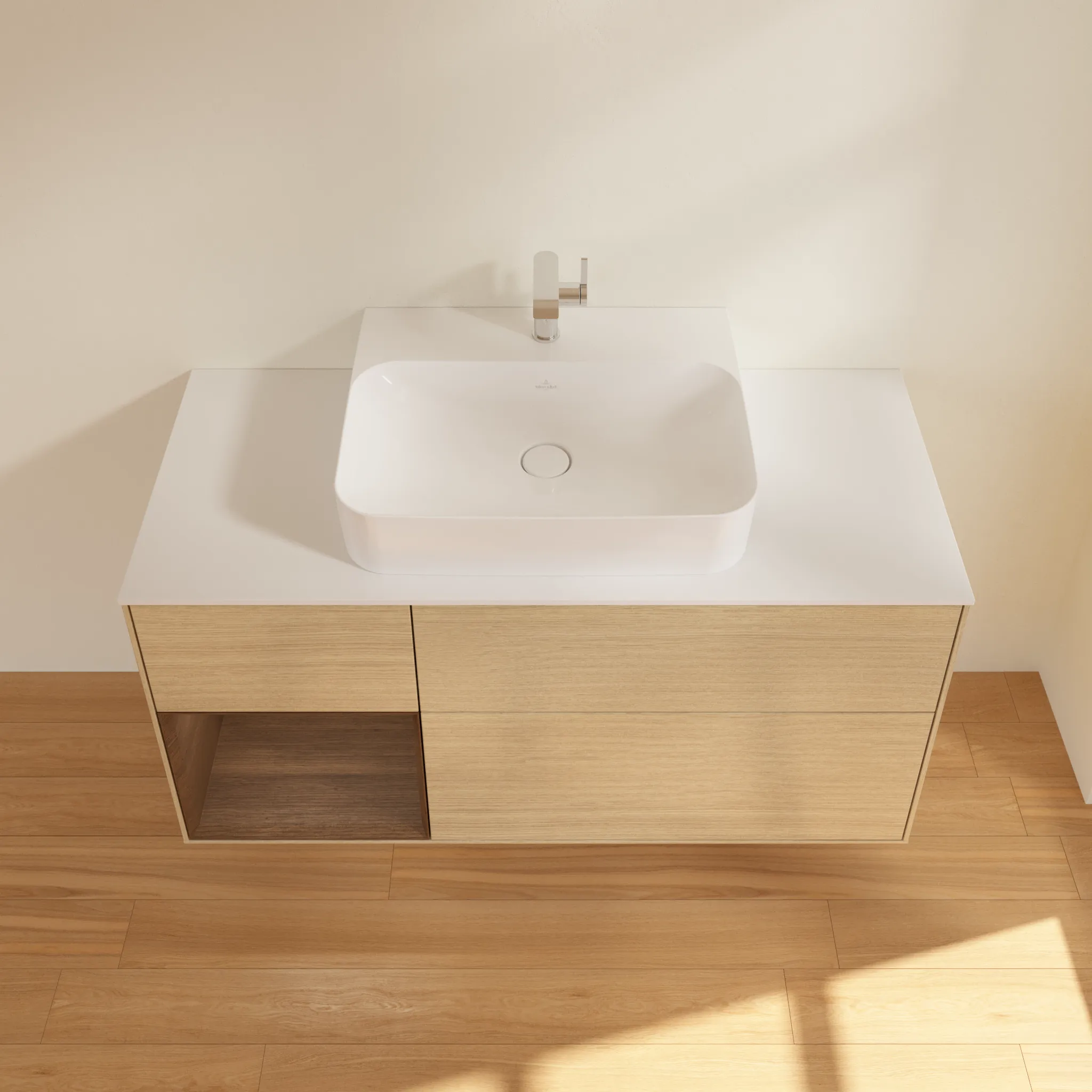 Villeroy & Boch Waschtischunterschrank „Finion“ für Schrankwaschtisch 1200 × 603 × 501 mm Oak Veneer, für Becken mittig