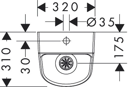 Urinal „EluPura Original S“, Befestigung sichtbar