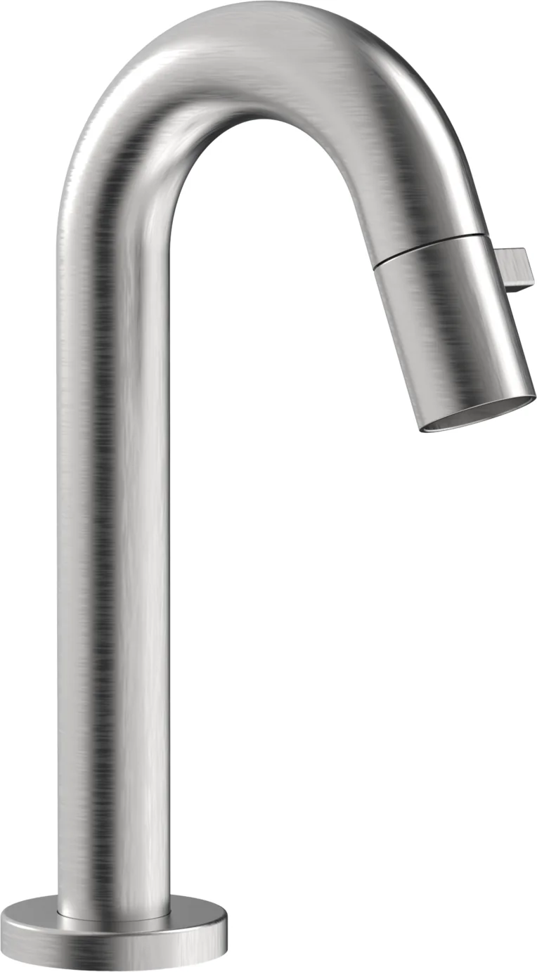 HansaNOVA Style Einhebelmischer Waschtischbatterie Hansanova 5093 Ausladung 94 mm DN15 Edelstahl-Look