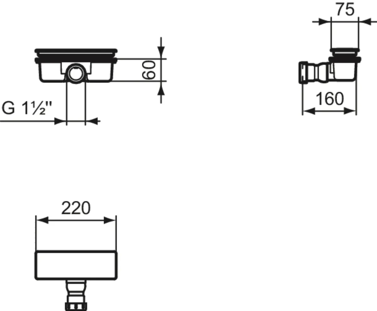 Ideal Standard Ablaufgarnitur für Duschwannen „UltraFlatNew“ Modell T5327AA in Chrom