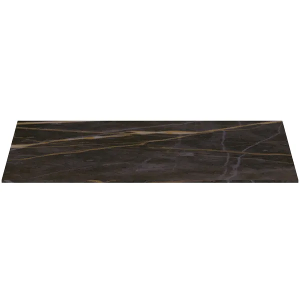 Waschtischplatte Conca, aus Keramik, 602x373x6mm, Marmor Noir Desir