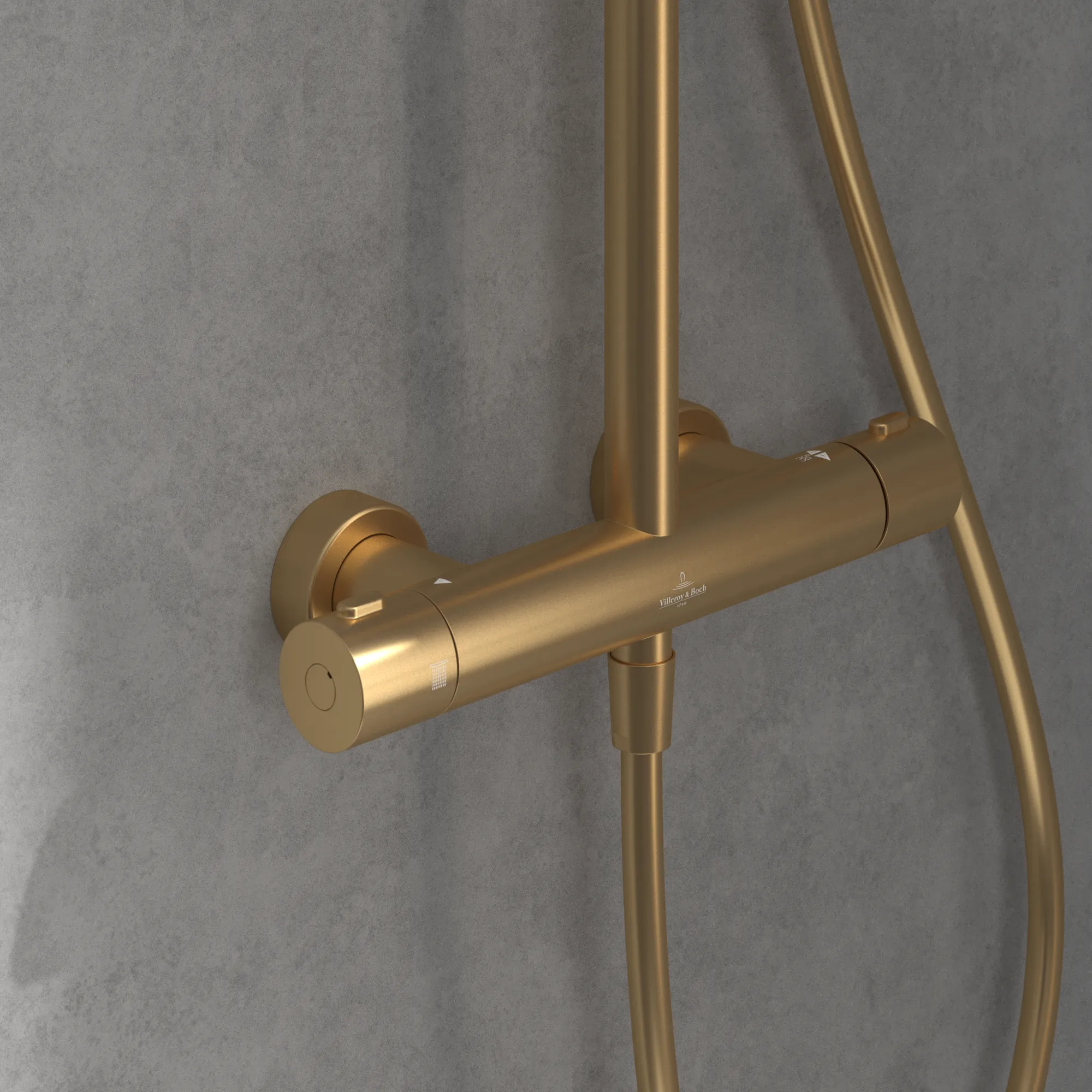 Gleitstangekombination „Verve Showers“, Befestigung verdeckt 47,2 cm in Brushed Gold Gleitstangekombination „Verve Showers“, Befestigung verdeckt 47,2 cm in Brushed Gold