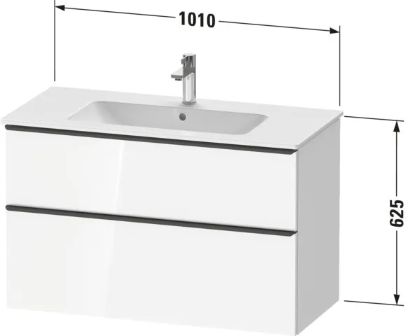 Duravit Waschtischunterschrank wandhängend „D-Neo“ 101 × 62,5 × 46,2 cm Basalt Matt