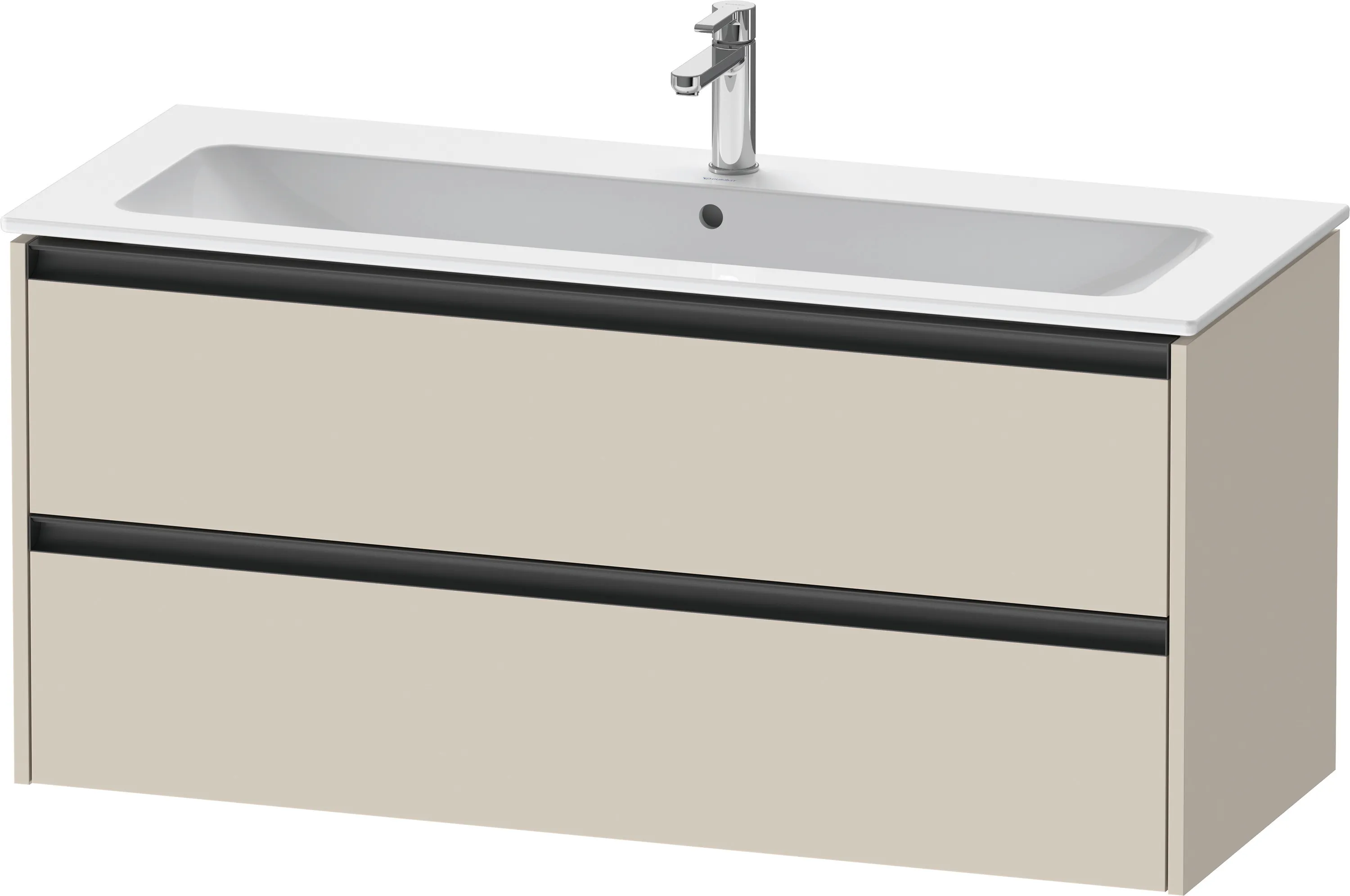 Duravit Waschtischunterschrank wandhängend „Ketho.2“ 121 × 55 × 48 cm Taupe Supermatt