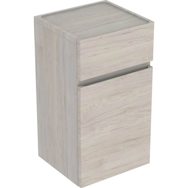 Renova Plan Seitenschrank mit einer Tür und einer Schublade: 39x70x36cm, Nussbaum hickory hell