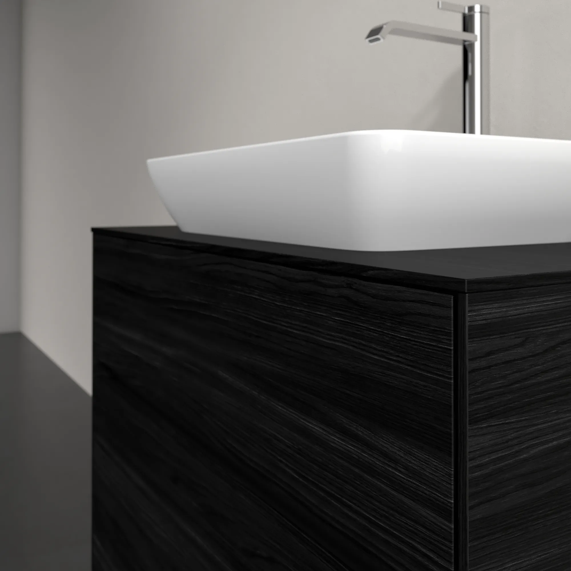 Villeroy & Boch Waschbeckenunterschrank Collaro C108B0, Black Oak, 800 x 548 x 500 mm, mit Beleuchtung und SoftClosing, Eckig Villeroy & Boch Waschbeckenunterschrank Collaro C108B0, Black Oak, 800 x 548 x 500 mm, mit Beleuchtung und SoftClosing, Eckig