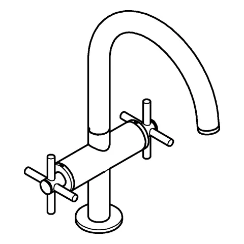 Waschtisch-Einlochbatterie Atrio 21144, L-Size, mit Kreuzgriffen, Push-open Ablaufgarnitur 1 1/4'', chrom Waschtisch-Einlochbatterie Atrio 21144, L-Size, mit Kreuzgriffen, Push-open Ablaufgarnitur 1 1/4'', chrom