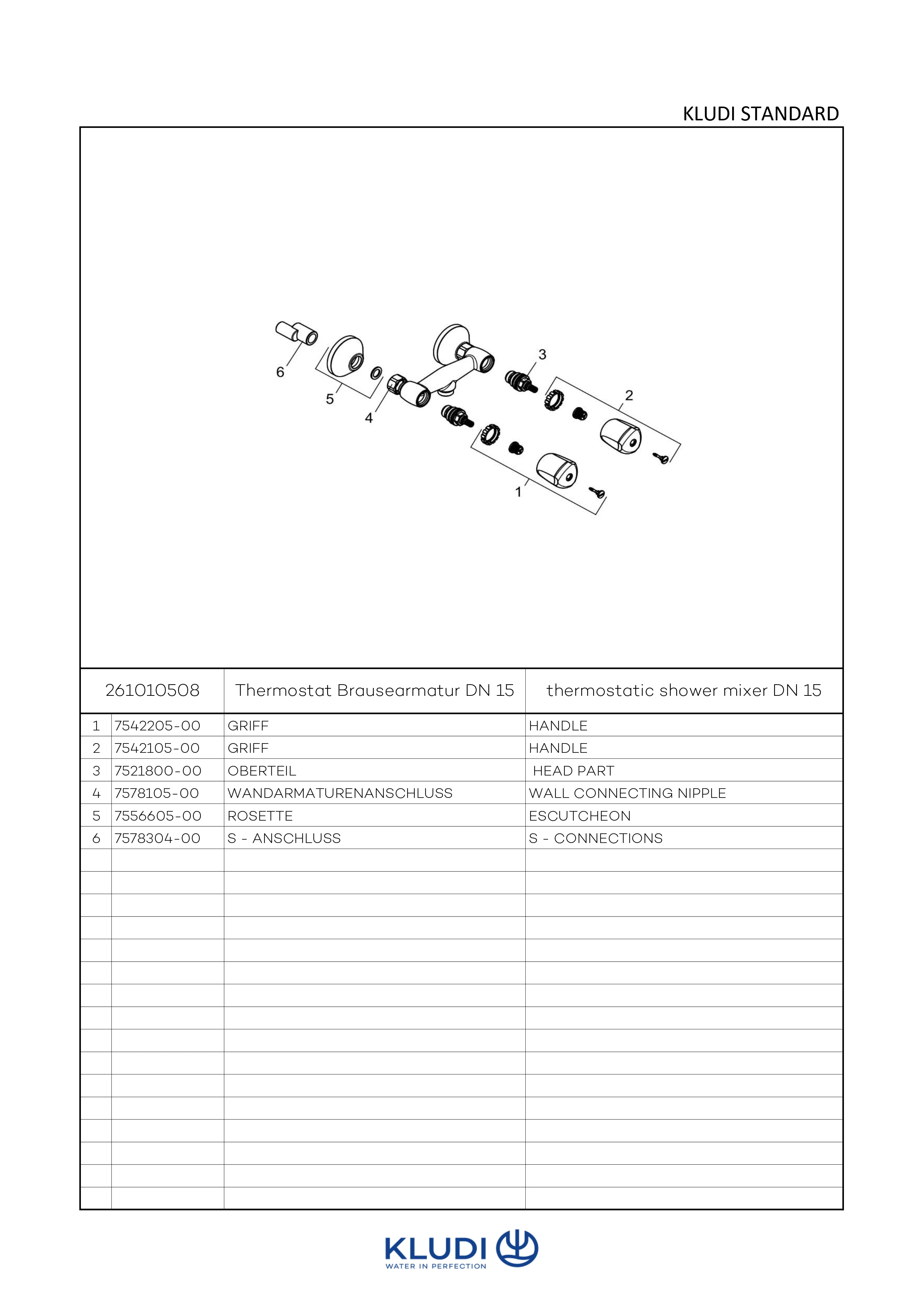 STANDARD Brausearmatur DN15 Terralux chrom