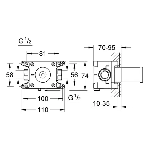 Grohe Rapido C Einbaubox für 1-fach Unterputz Ventil Grohe Rapido C Einbaubox für 1-fach Unterputz Ventil