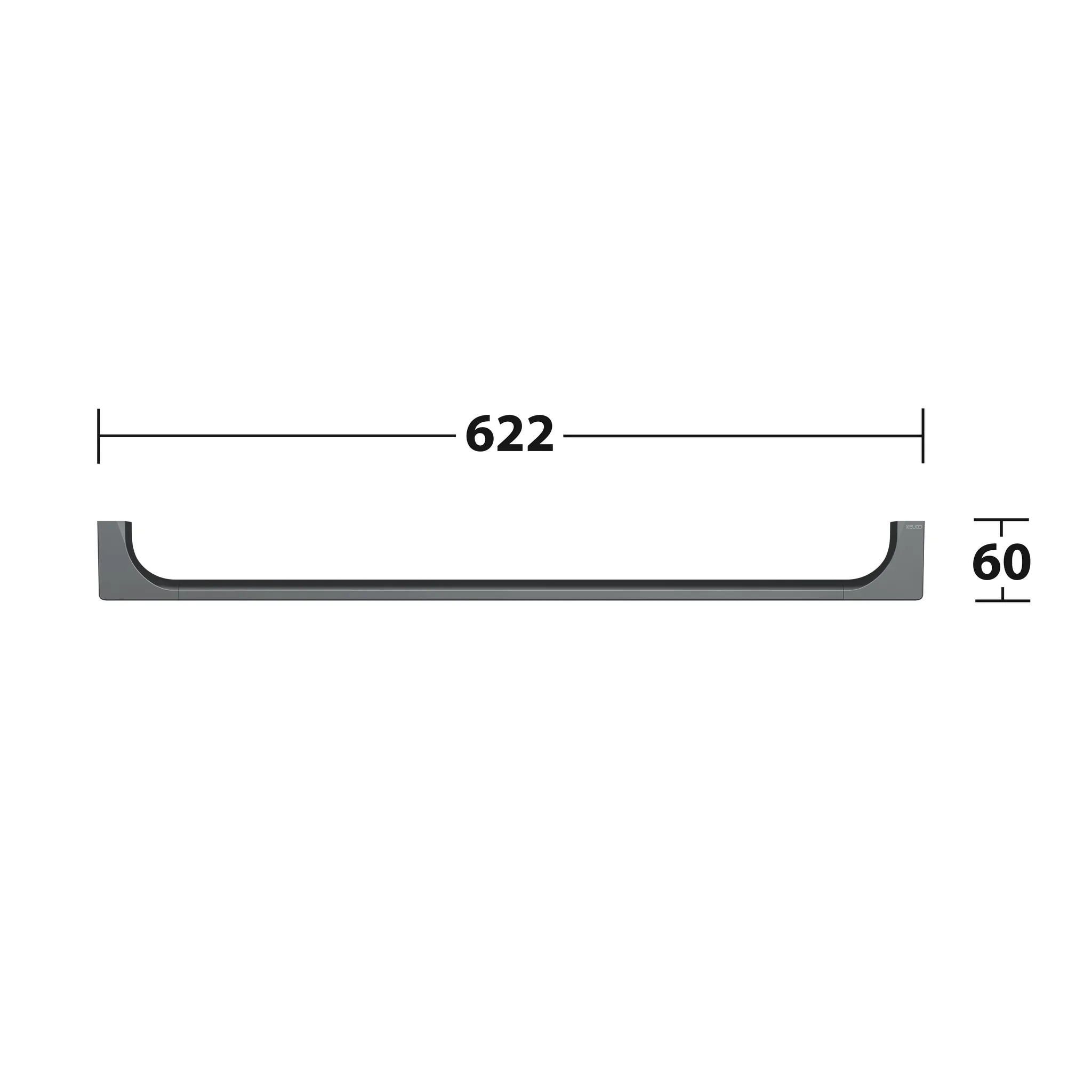 KEUCO EDITION 11 Badetuchhalter 600 mm Schwarzchrom gebürstet