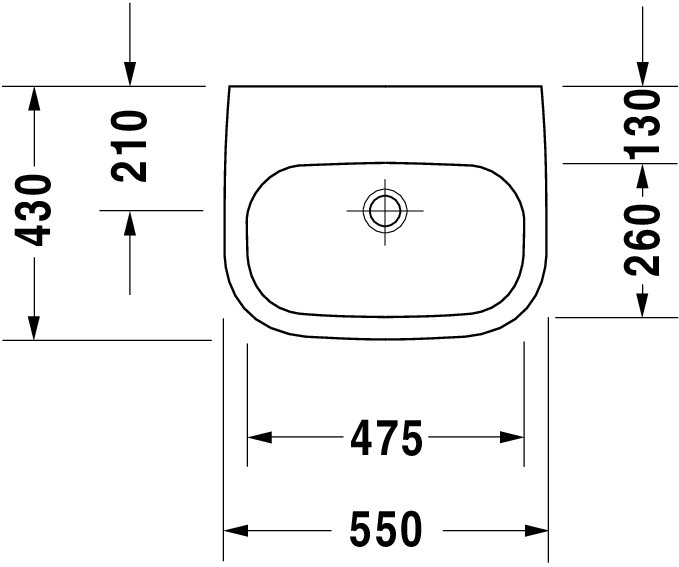Waschtisch Med „D-Code“, Form rechteckig 55 × 43 cm 