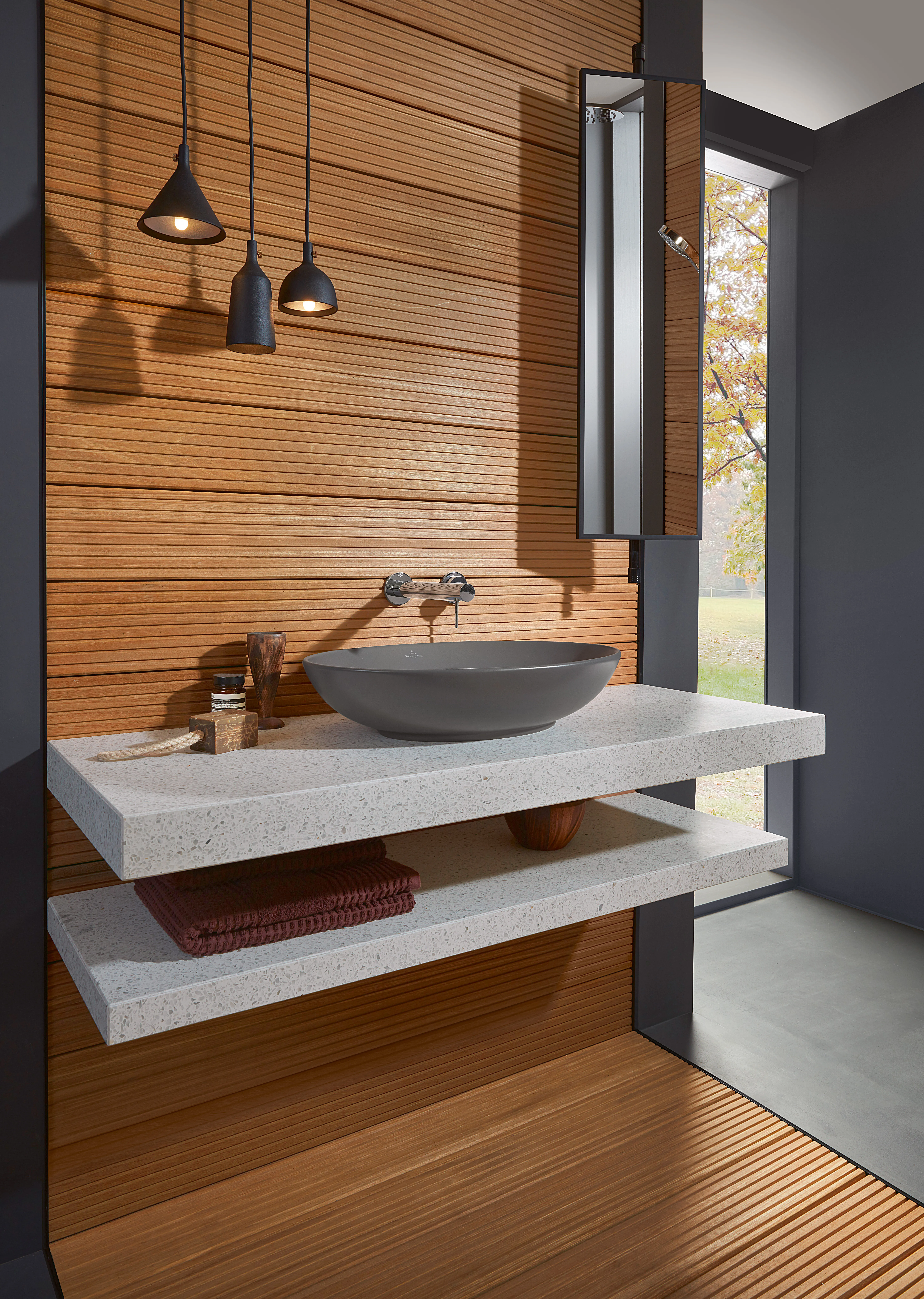 Villeroy & Boch rechteck Duschwanne „Architectura MetalRim“ 120 × 80 cm ohne Oberflächenbeschichtung, in Brown