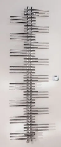 Zehnder Design-Elektroheizkörper „Yucca“ 80 × 136,5 cm in Chrom