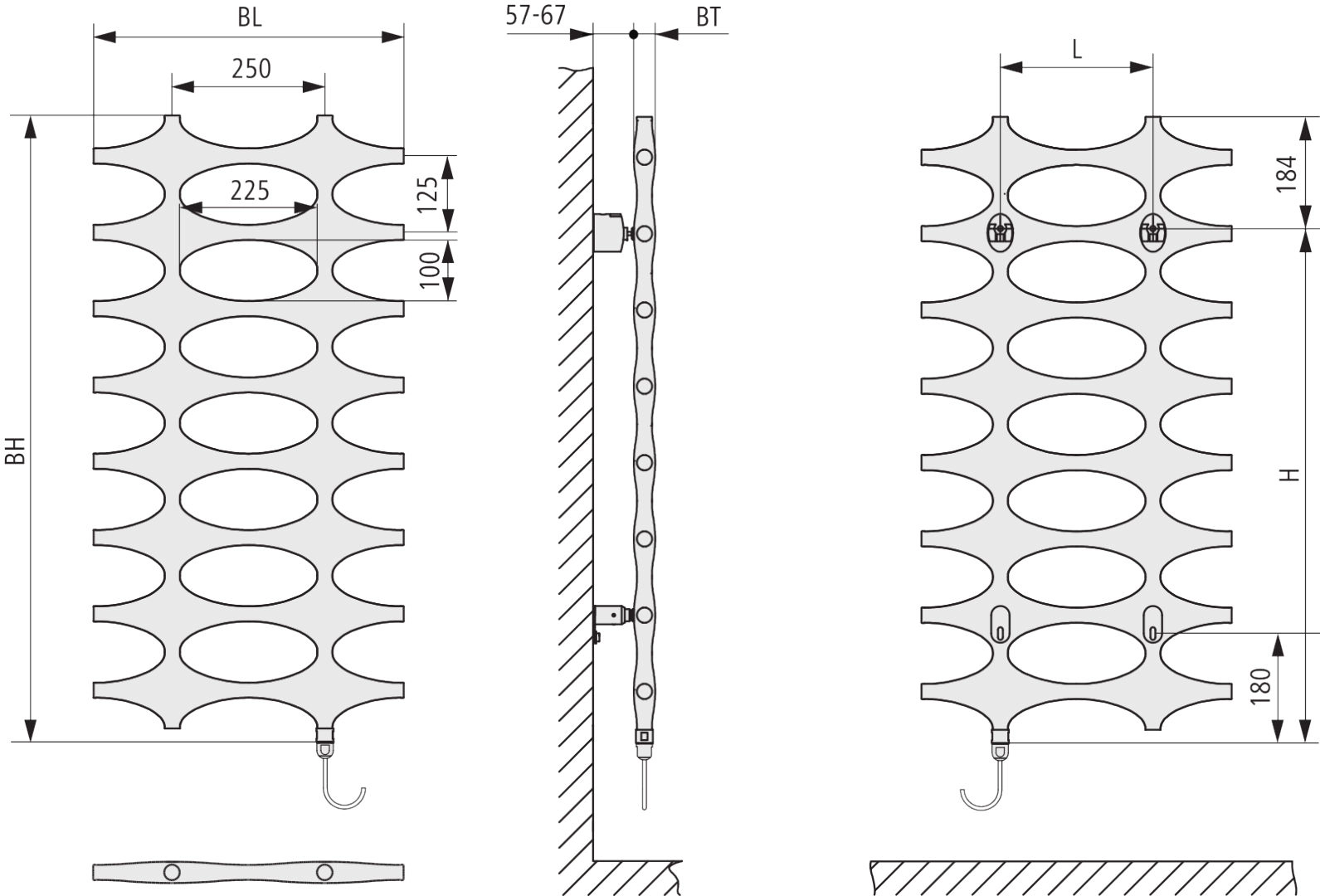 Kermi Design-Elektroheizkörper „Ideos®-E“ 50,8 × 115,1 cm in Weiß