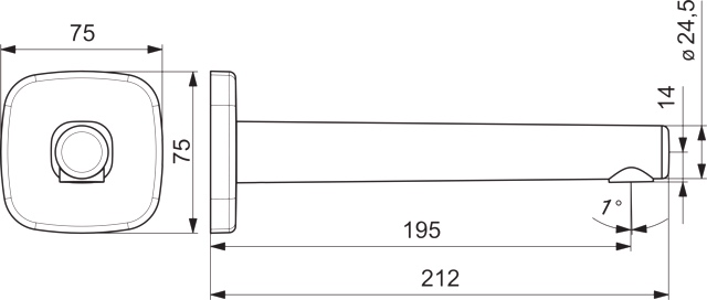 HA Auslauf HANSADESIGNO Style 5116 Rosette soft edge Ausladung 195 mm DN15 Chrom