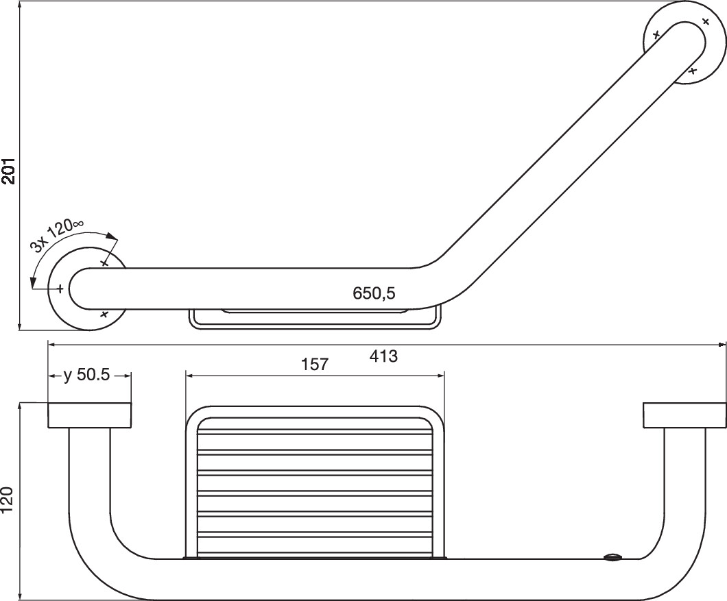 emco Badewannengriff mit Seifenkorb „rondo 2“ in chrom