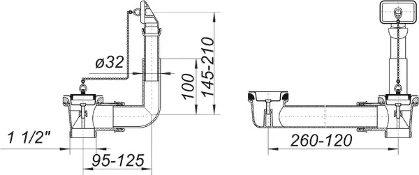 Ab- und Überlauf-Set 024 U, 1 1/2″ Ab- und Überlauf-Set 024 U, 1 1/2″