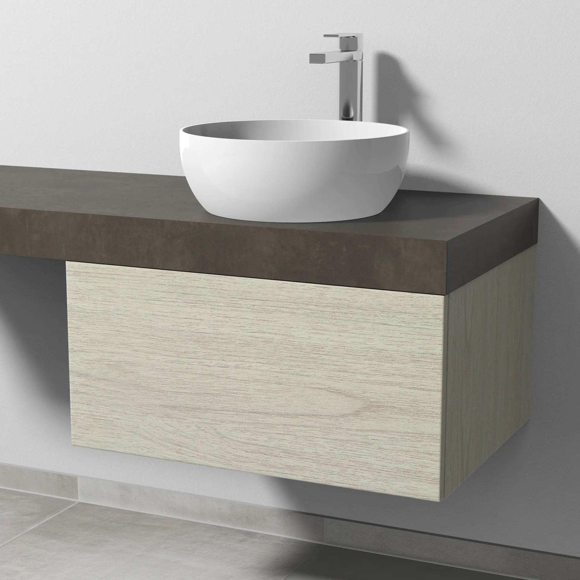 Sanipa Waschtischunterschrank „2morrow“ 700 × 340 × 520 mm in White Oak