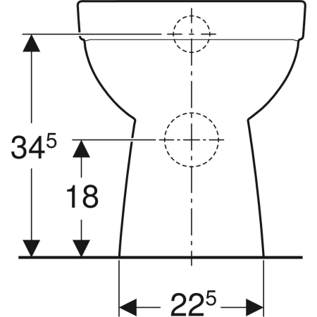 Stand-Tiefspül-WC „Renova“ 35,5 × 40 × 49 cm in pergamon