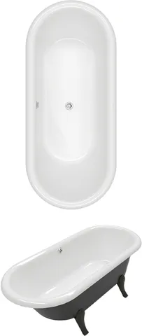 Villeroy & Boch Badewanne „Hommage“ freistehend oval 177,1 × 77,1 cm, Mittelablauf