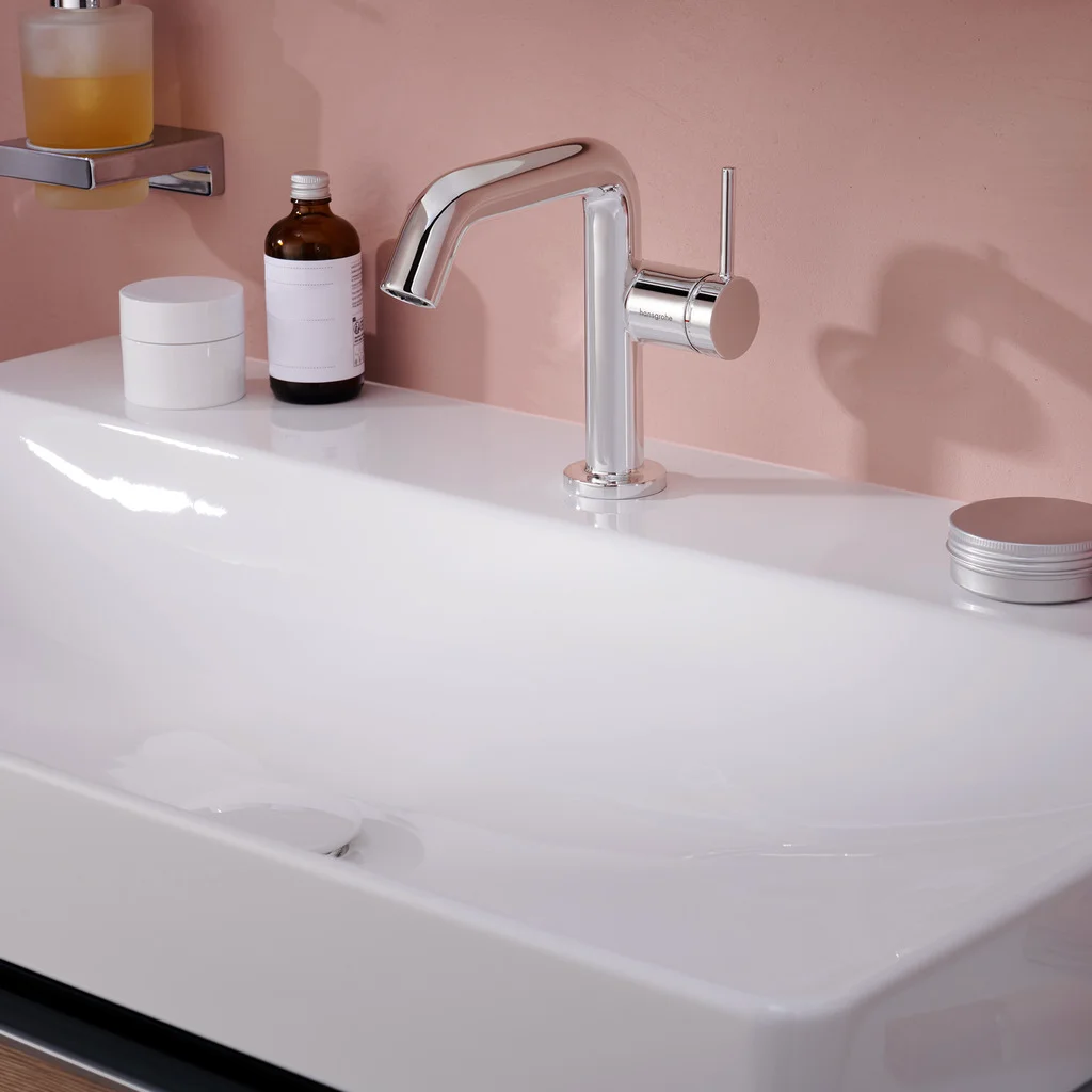 Hansgrohe Tecturis S Einhebel-Waschtischmischer Chrom, ComfortZone 110, Ausladung 130 mm, Auslaufhöhe 112 mm, Hebelgriff, Normalstrahl, max. Durchfluss 4 l/min, Keramikmischsystem, für Durchlauferhitzer geeignet