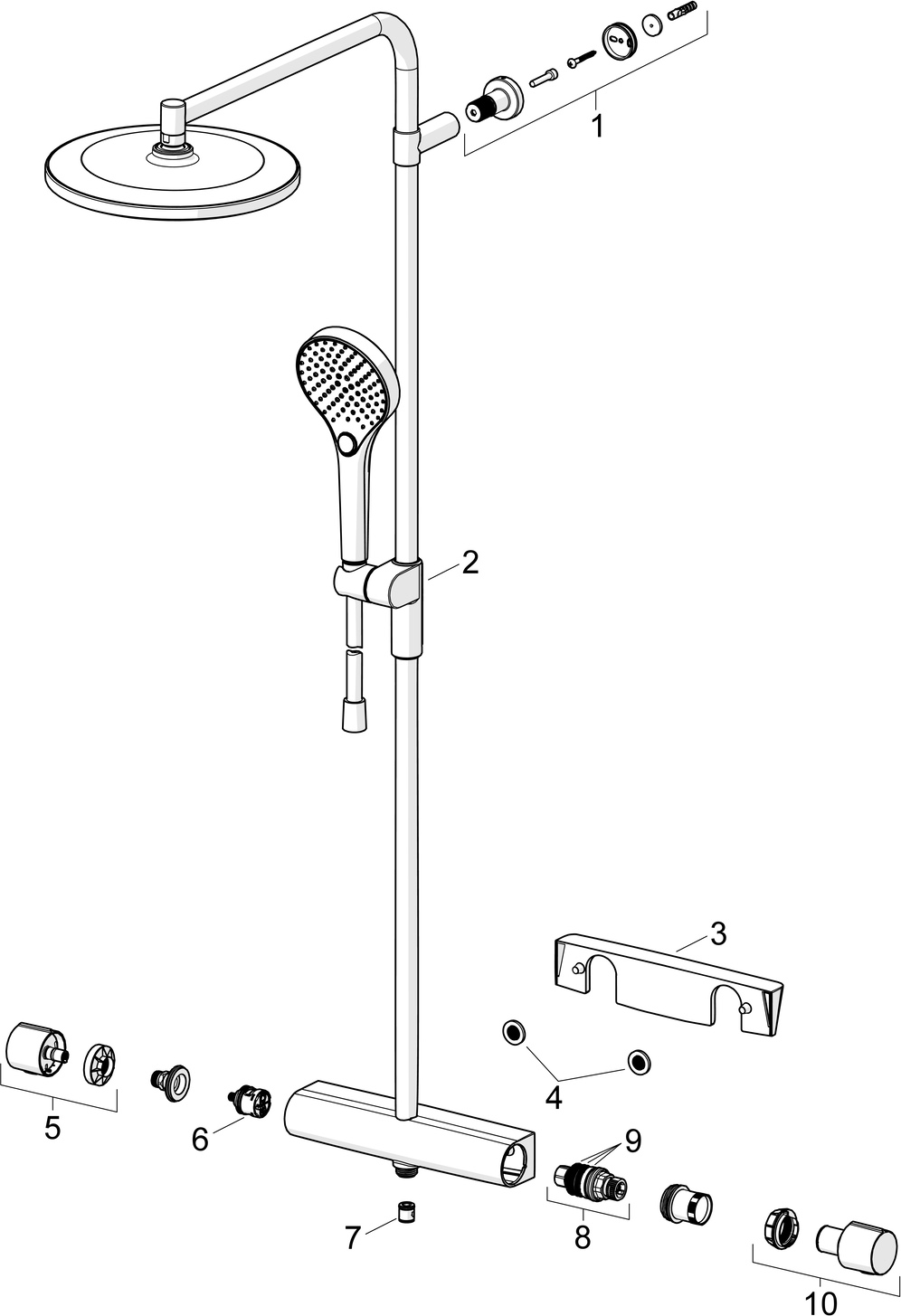 Zweihand-Duscharmatur „Viva“ in Chrom Zweihand-Duscharmatur „Viva“ in Chrom