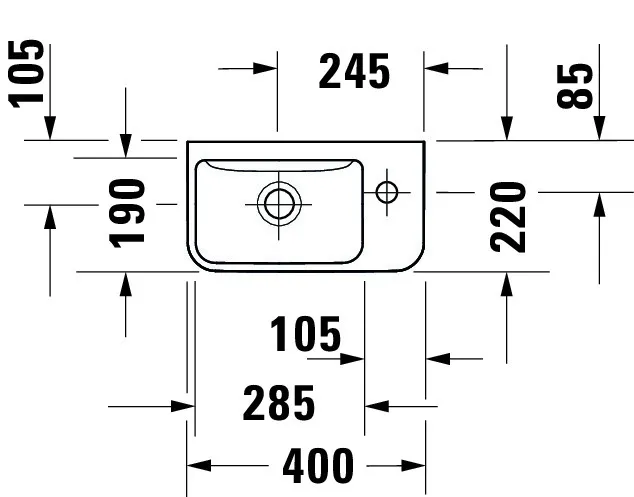 Wandwaschtisch „ME by Starck“, ohne Überlauf, Hahnlochposition rechts in Weiß Seidenmatt Wandwaschtisch „ME by Starck“, ohne Überlauf, Hahnlochposition rechts in Weiß Seidenmatt