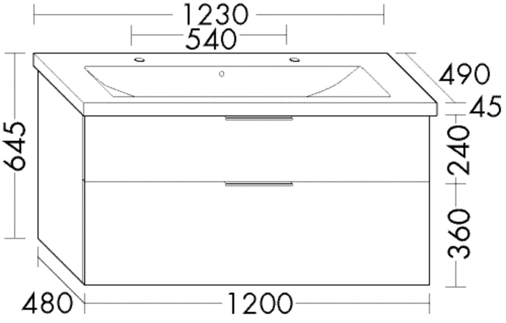 Keramik-WT+WTU (SEYR123), Eqio, 490x1230x645, Lack Matt