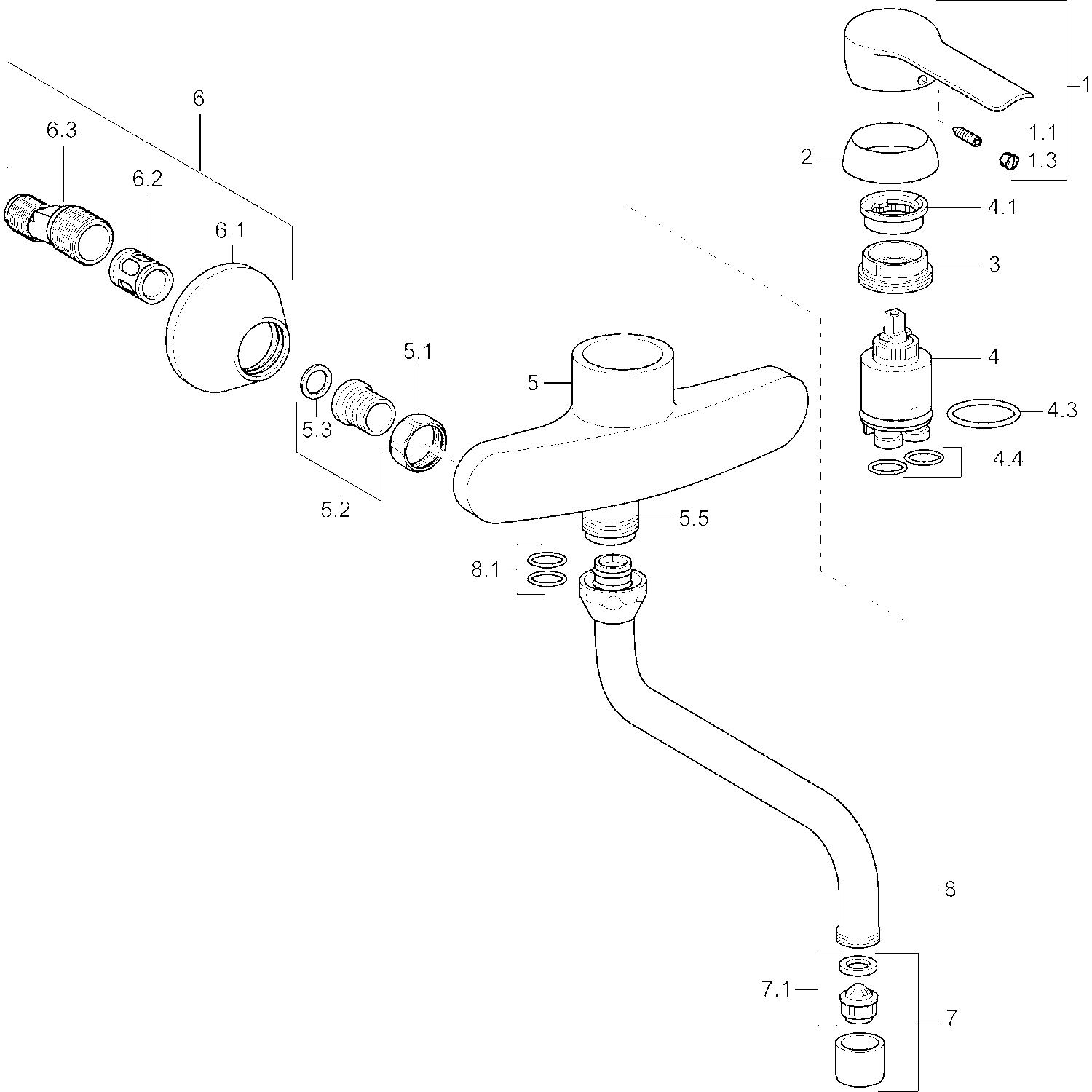 HA Einhebelmischer Küchenarmatur HANSAVANTIS Style 5253 Ausladung 200 mm DN15 Chrom