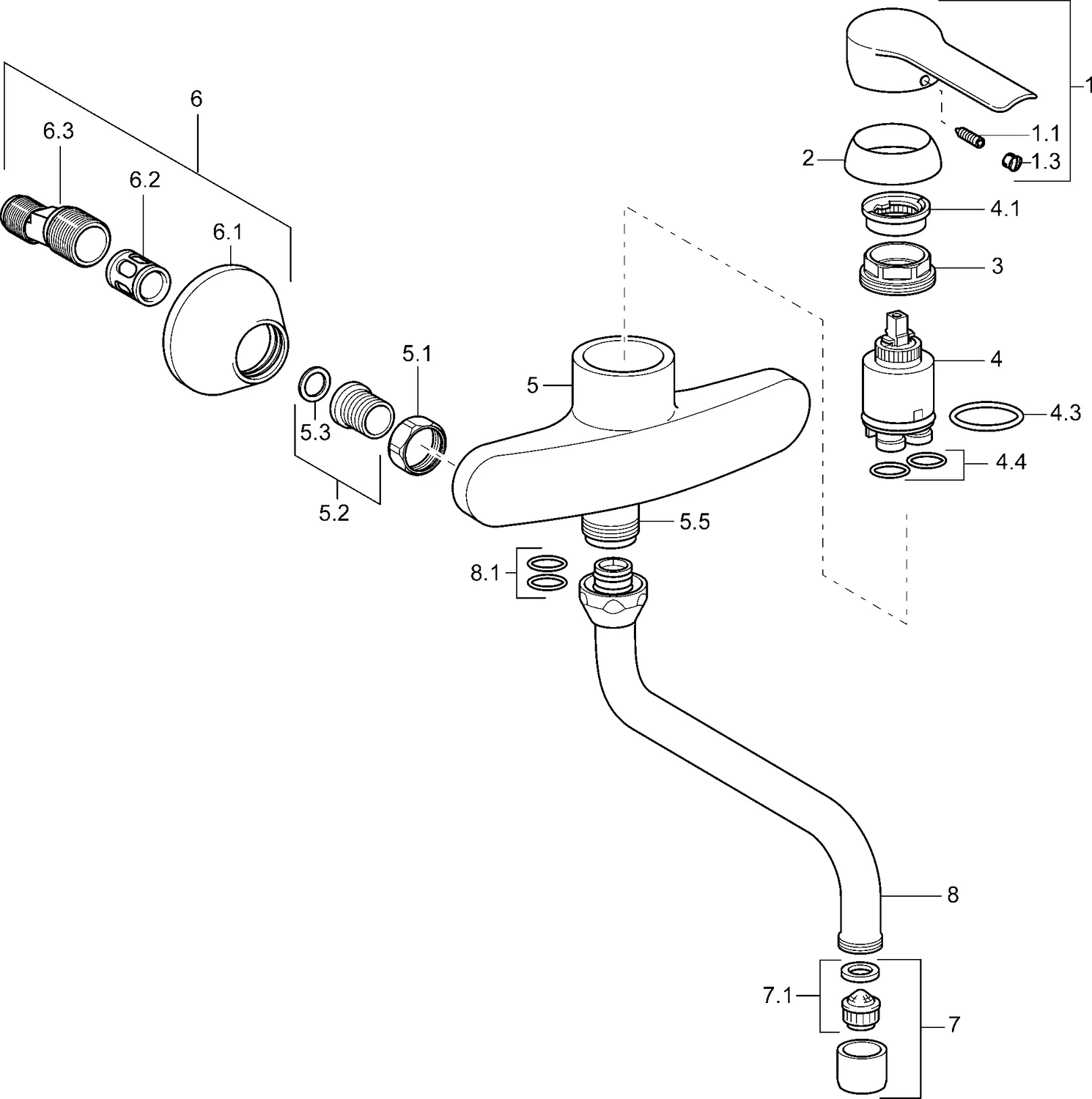 HansaVANTIS Einhebelmischer Küchenarmatur HansaVANTIS 5253 Ausladung 200 mm DN15 Chrom