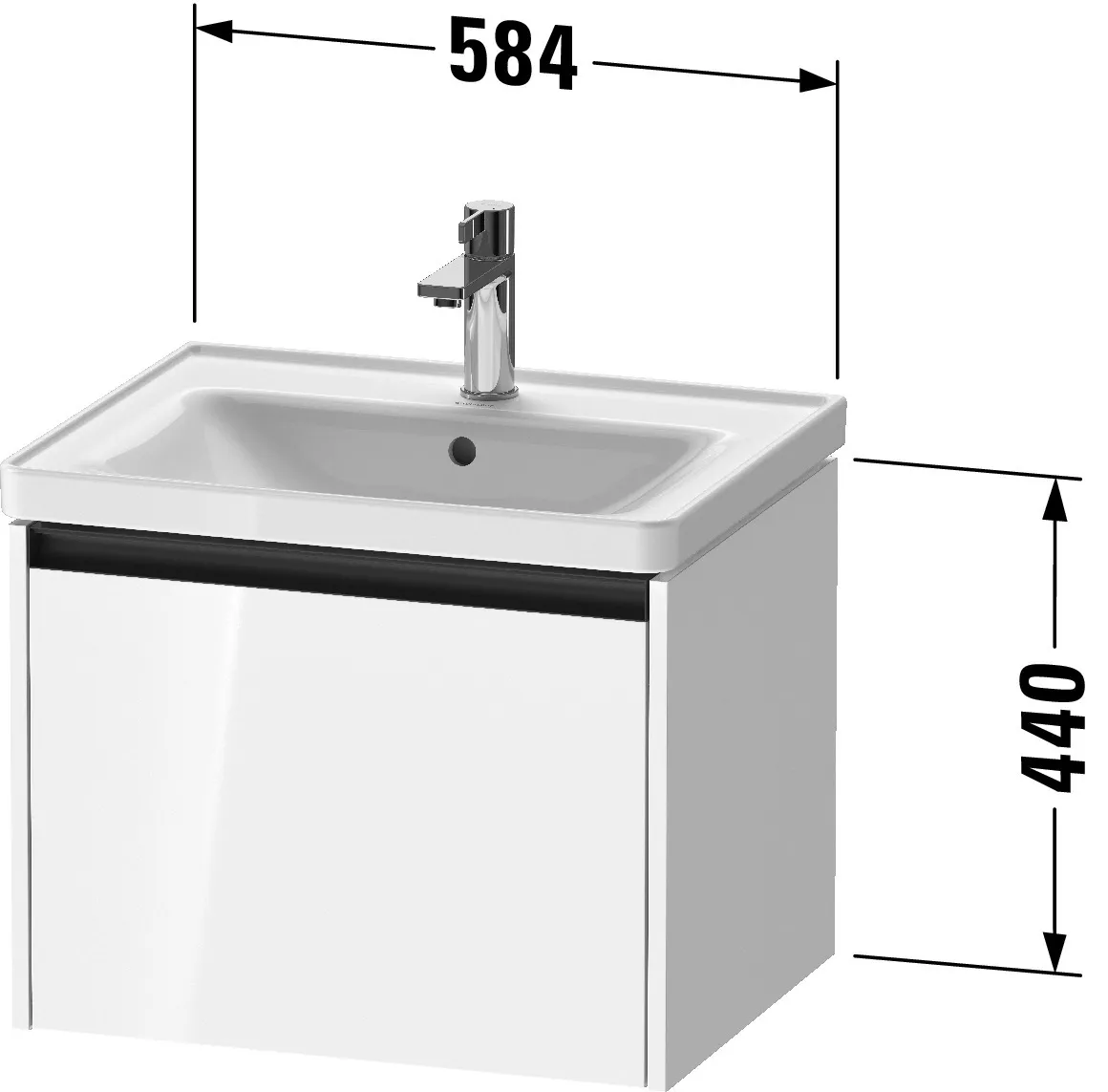 Duravit Waschtischunterschrank wandhängend „Ketho.2“ 58,4 × 44 × 45,5 cm in Leinen