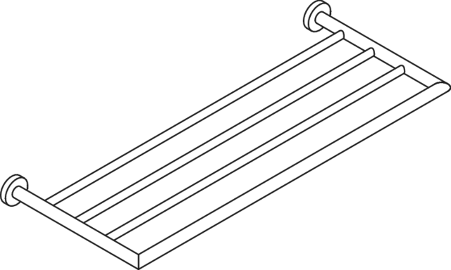 HEWI Badetuchablage Messing, verchromt, B:644 mm, T:260 mm HEWI Badetuchablage Messing, verchromt, B:644 mm, T:260 mm