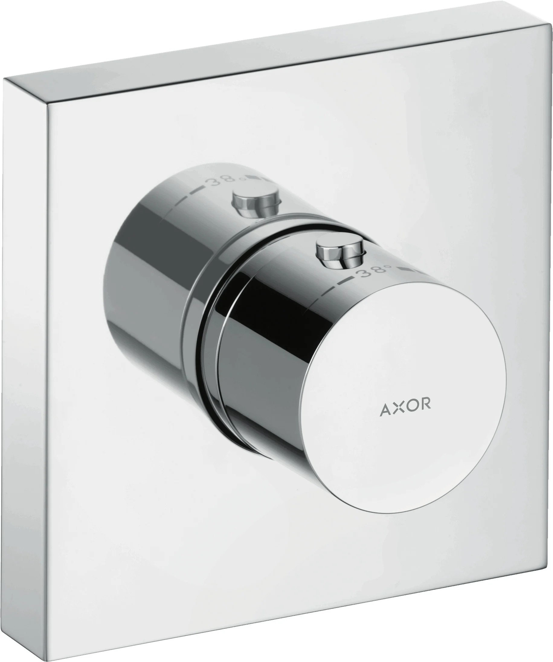 Hansgrohe AXOR ShowerSolutions Thermostatmischer Unterputz eckig Chrom - 1 Verbraucher, Thermostatkartusche, max. Durchflussmenge 34 l/min bei 1 bar, 59 l/min bei 3 bar, min. Betriebsdruck 1,5 bar, max. Betriebsdruck 10 bar, Sicherheitssperre bei 40°C, e
