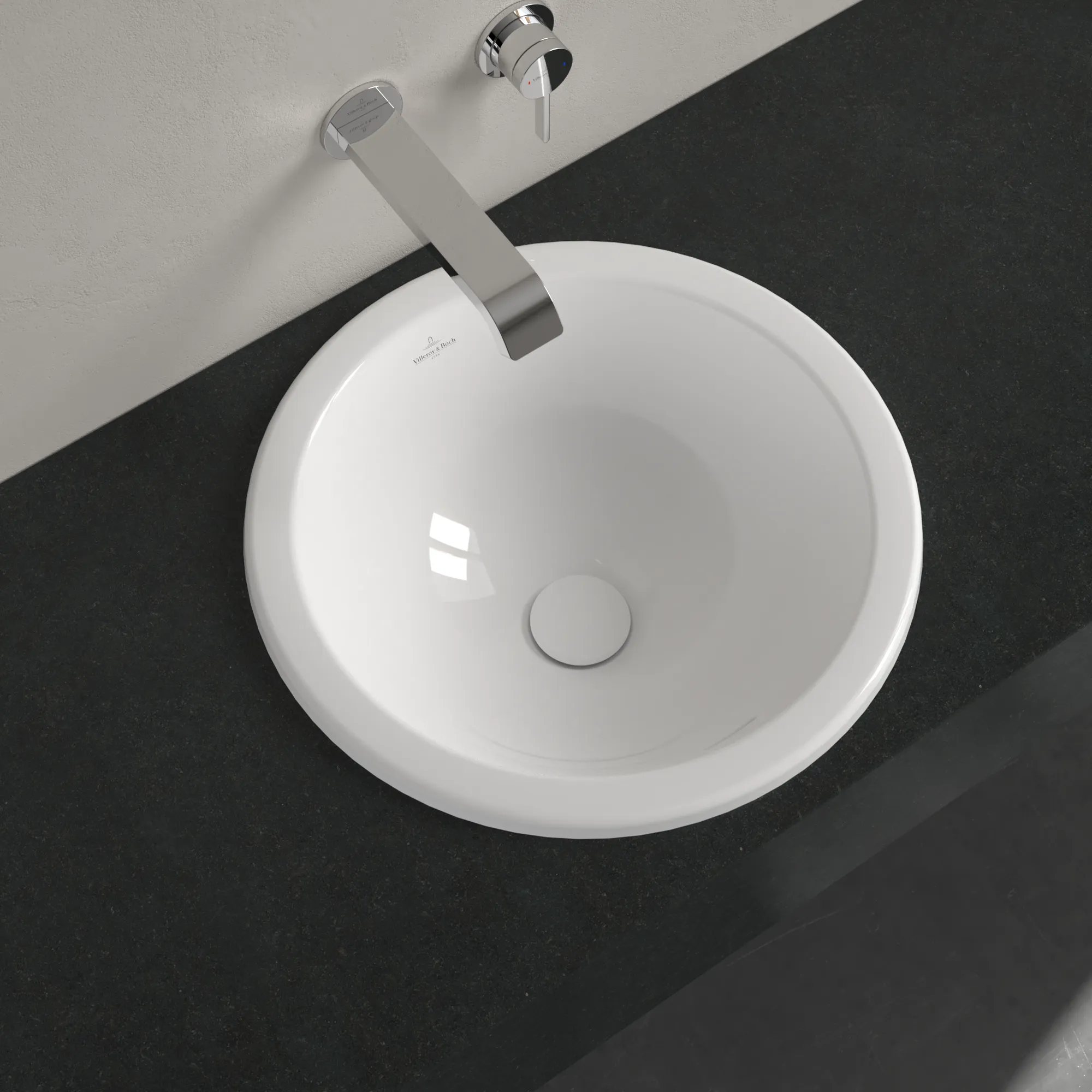 Villeroy & Boch Einbauwaschtisch aus TitanCeram „Loop & Friends“ ⌀ 450 mm, ohne Hahnlochbohrung