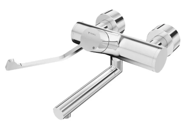 Aufputz-Waschtisch-Armatur VITUS VW-AH-M, Mischwasser, Auf/Kalt/Warm, 2 RFV, 2x DN 15 G 1/2 AG, Ausladung bis Mitte Strahlregler: 270 mm, chrom Aufputz-Waschtisch-Armatur VITUS VW-AH-M, Mischwasser, Auf/Kalt/Warm, 2 RFV, 2x DN 15 G 1/2 AG, Ausladung bis Mitte Strahlregler: 270 mm, chrom