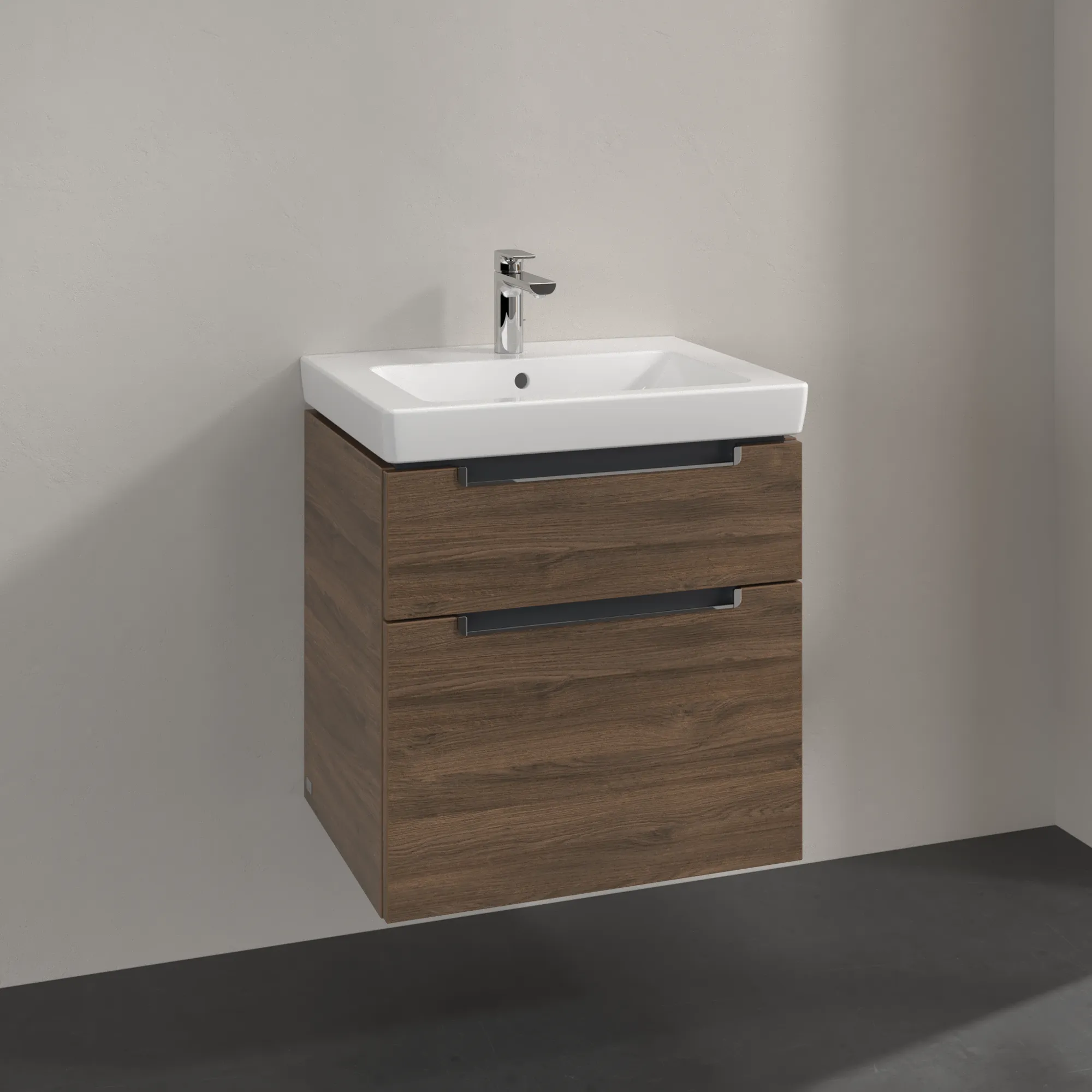 Villeroy & Boch Waschtischunterschrank „Subway 2.0“ 587 × 590 × 454 mm Arizona Oak, für Becken mittig, ohne Beleuchtung
