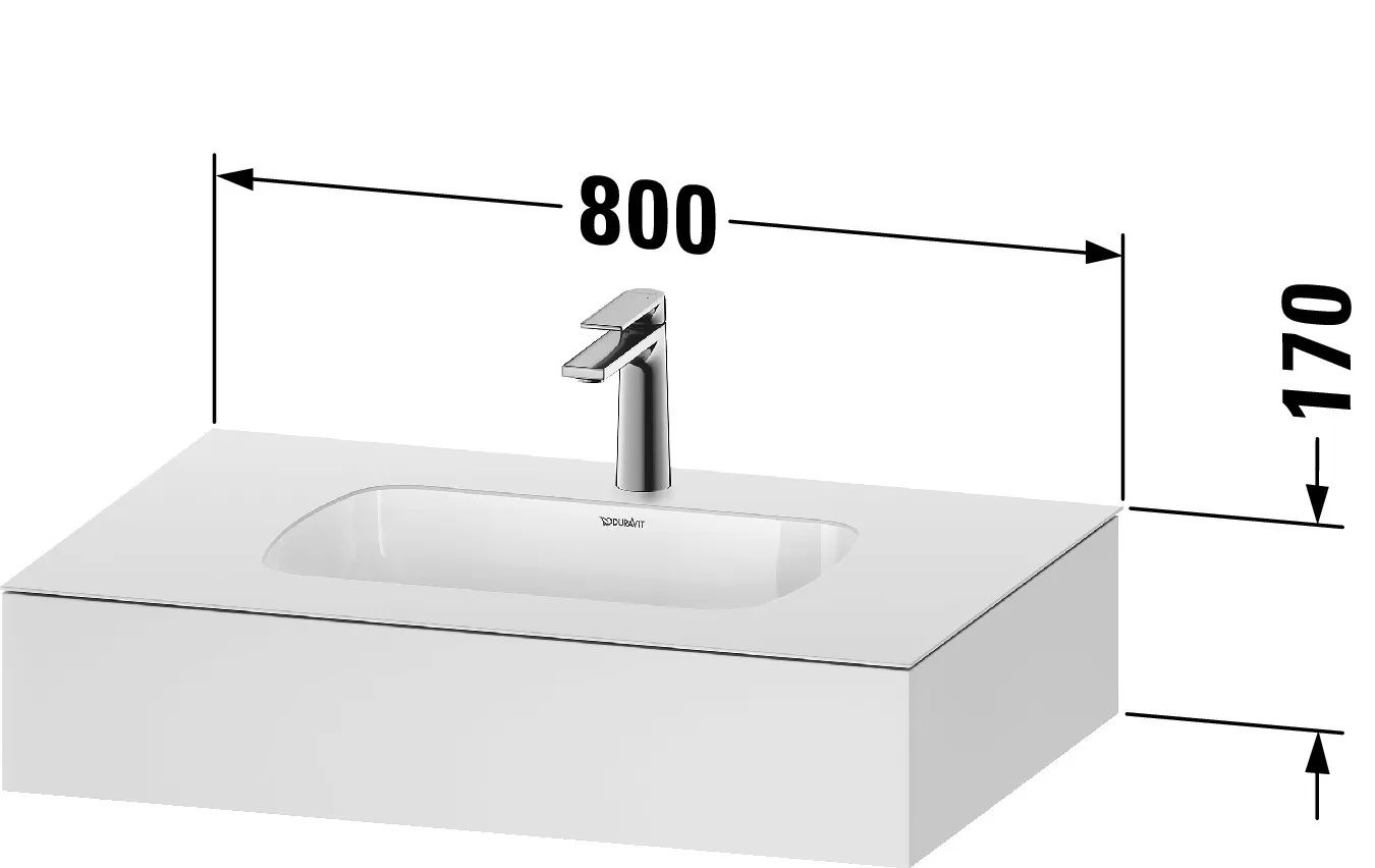 Einbauwaschtisch mit Konsole „Qatego“ 80 × 55 × 17 cm