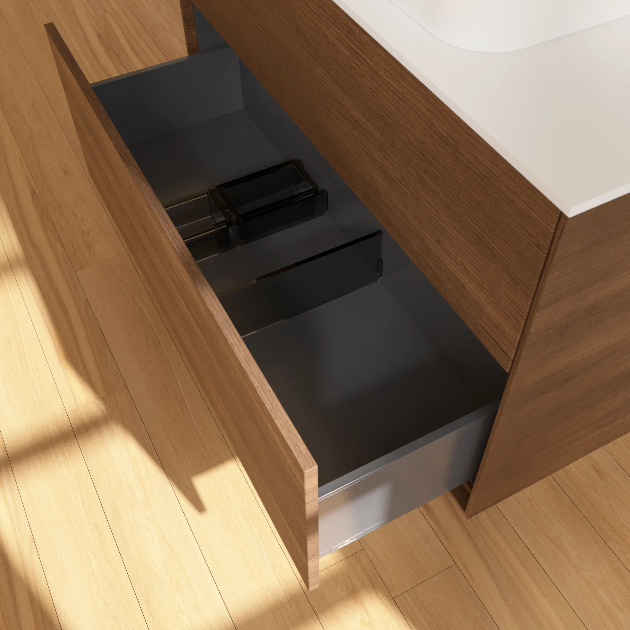 Villeroy & Boch Waschtischunterschrank „Finion“ für Schrankwaschtisch 1000 × 603 × 501 mm Walnut Veneer, für Becken mittig