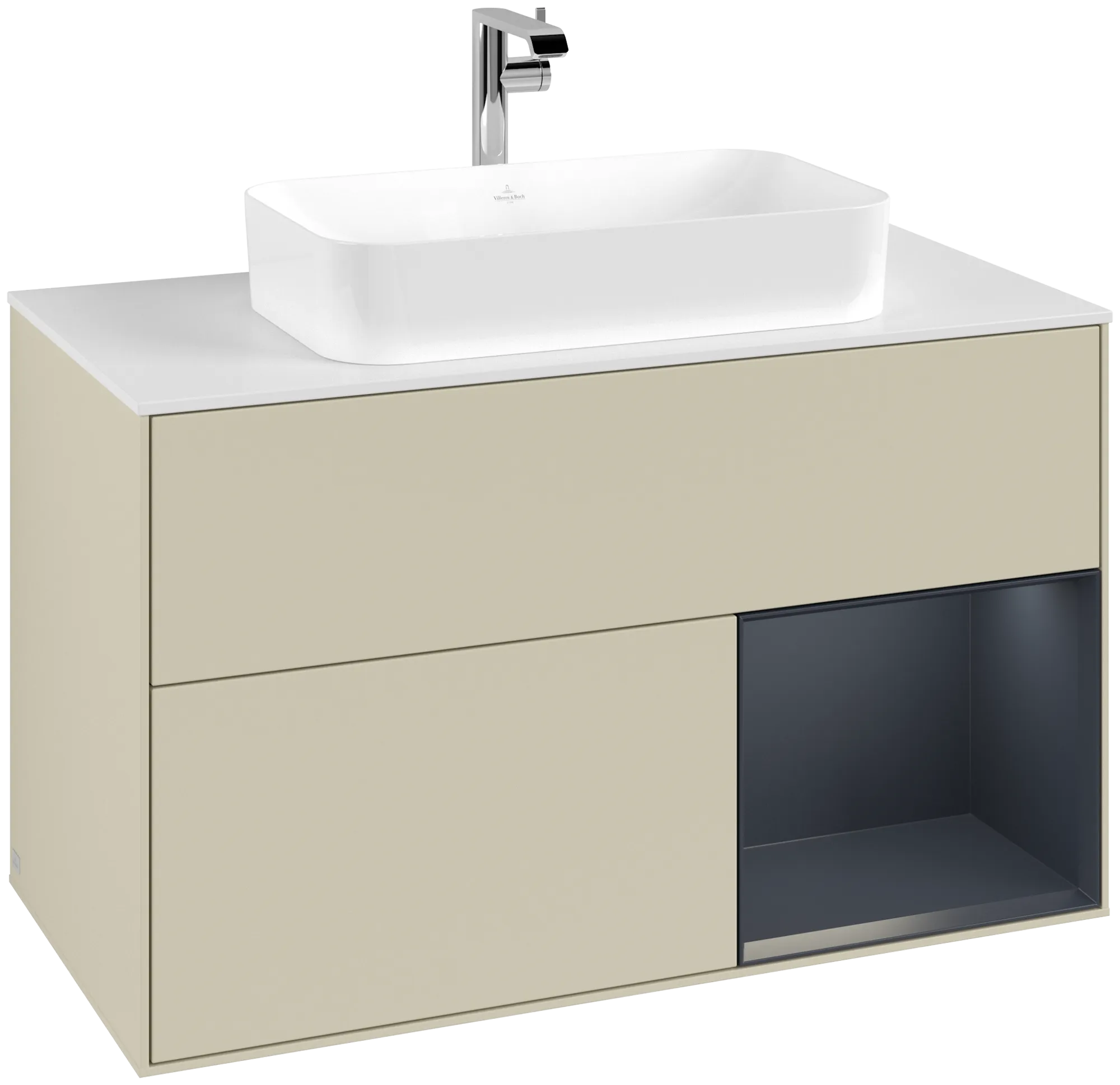 Villeroy & Boch Finion Waschbeckenunterschrank G25, 1000 x 603 x 501 mm, Silk Grey Matt Lacquer