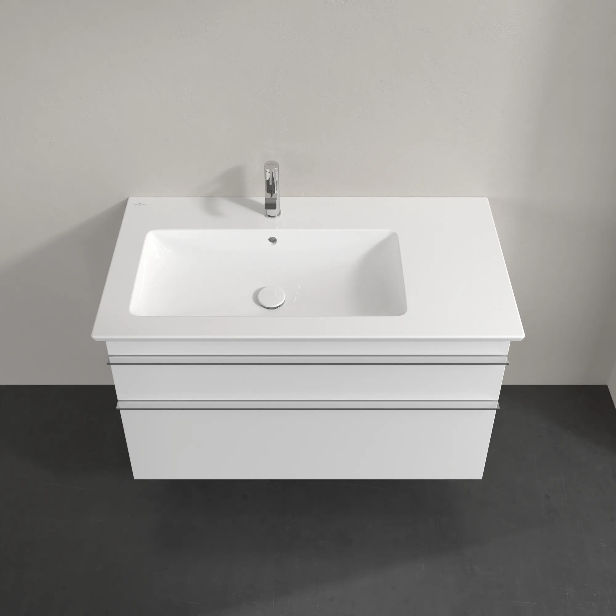 Villeroy & Boch Waschtischunterschrank „Venticello“ für Schrankwaschtisch 953 × 590 × 502 mm Glossy White, für Becken links