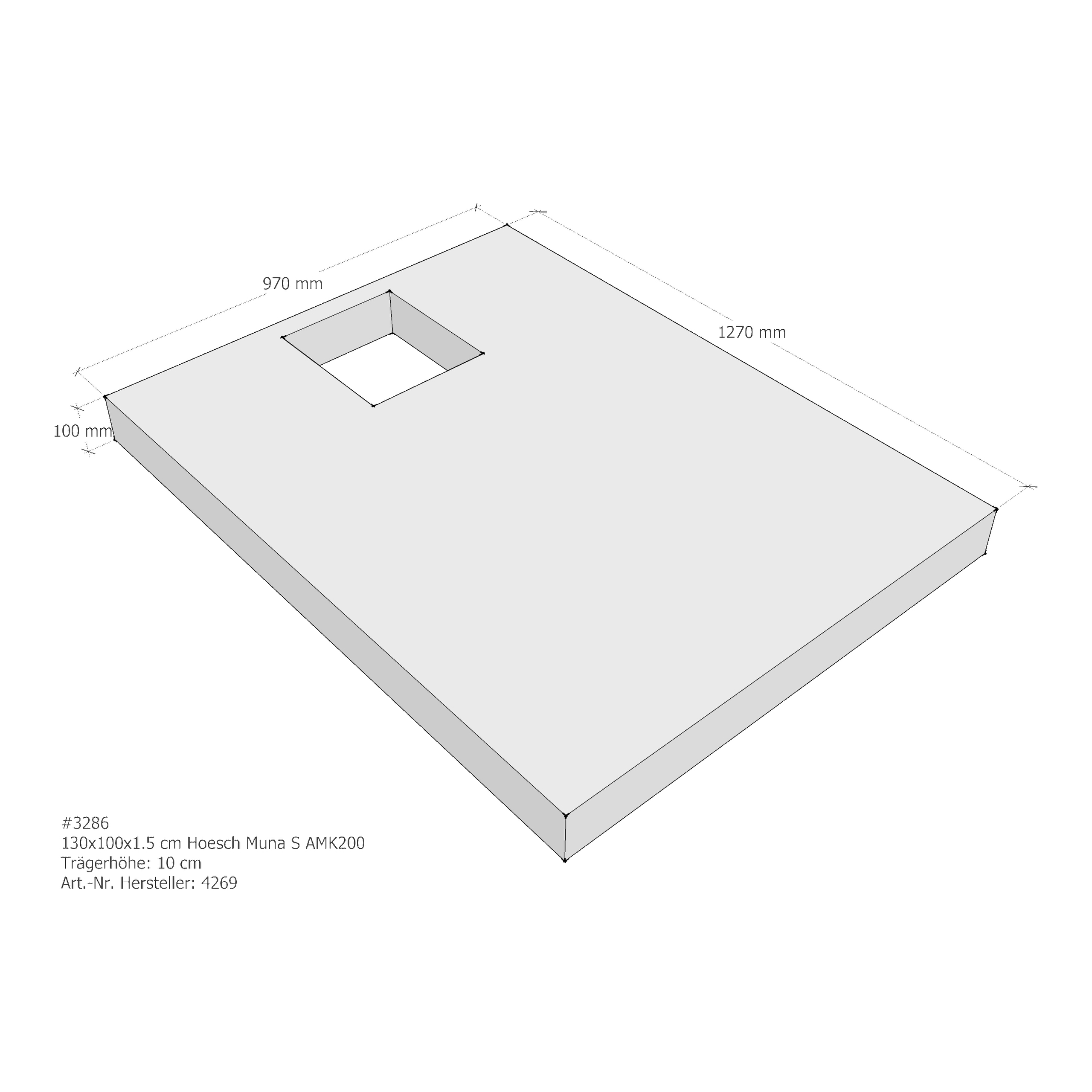 Duschwannenträger Hoesch Muna S 130x100x1,5 cm AMK200